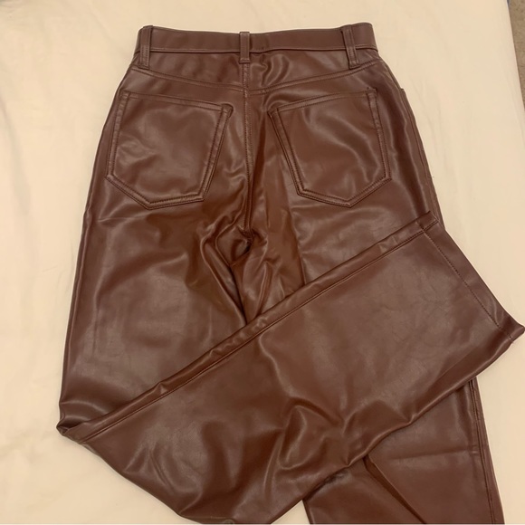 Abercrombie & Fitch Vegan Leather 90s Straight Pants - Ultra High Rise - Picture 4 of 4